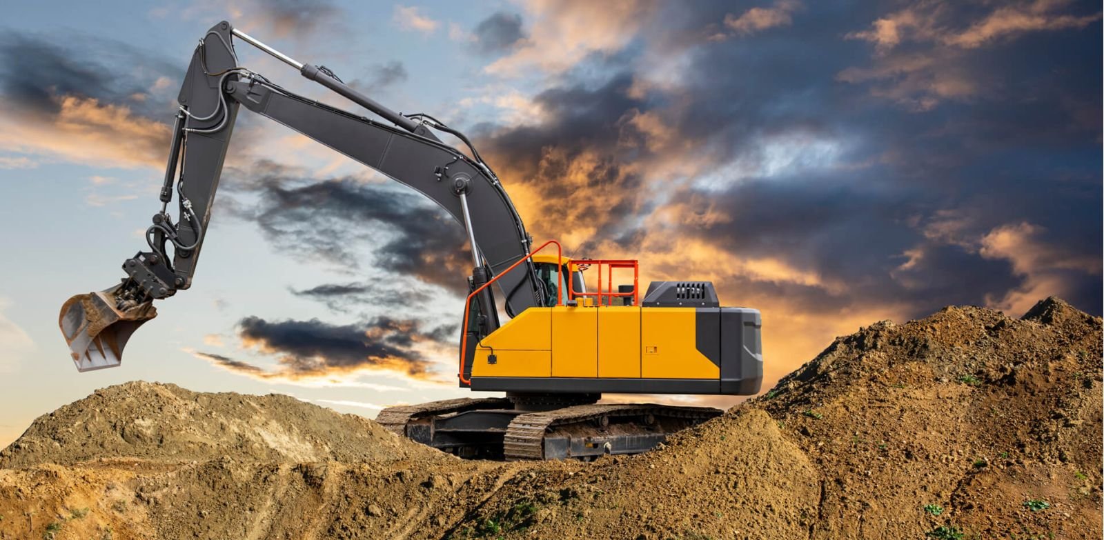 Excavator at a construction site